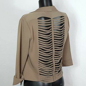 S. Line Sz Large Open Front Blazer Cutout Braided